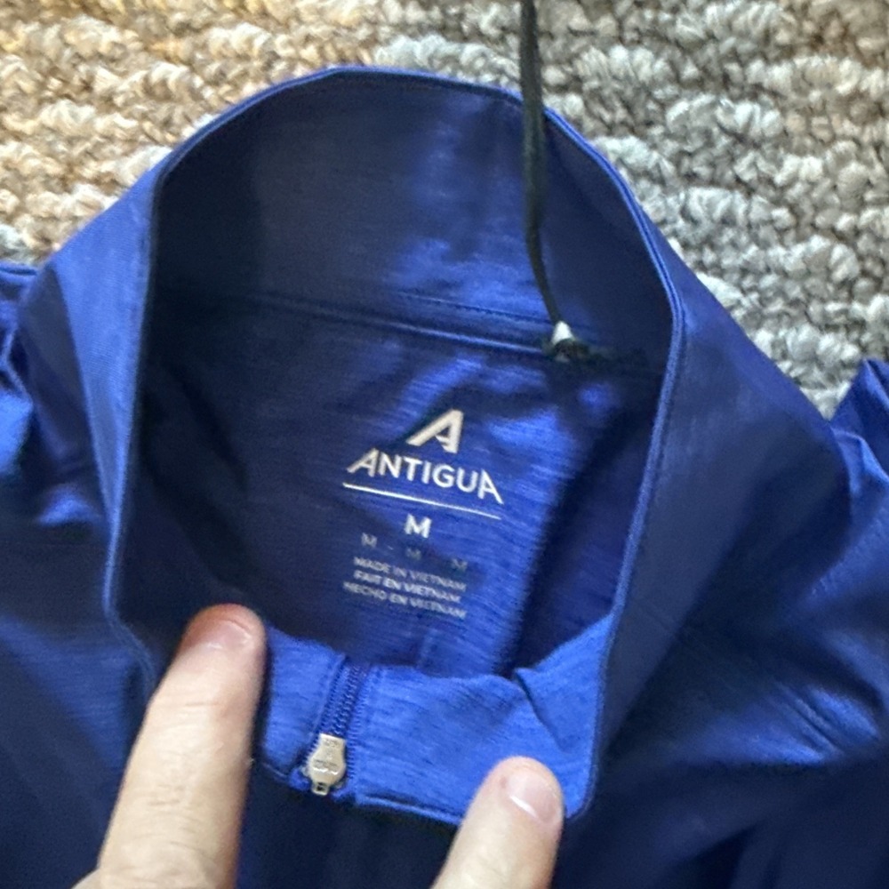 Antigua Denver Broncos 1/4 Zip Long Sleeve Medium Men's Blue Pullover NWT NFL - Picture 4 of 5